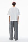 Alexander Wang vintage white 棉质平纹针织布男士徽标装饰宽松 t 恤