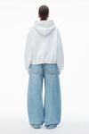 Alexander Wang white puff logo hoodie in structured terry