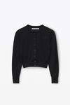 alexander wang 超细美利奴羊毛徽标短款开衫 black
