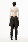alexander wang v neck cardigan in sequin nylon snow white