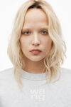 alexander wang ストラクチャードテリー パフロゴ スウェットシャツ light heather grey