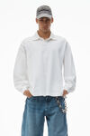 Alexander Wang vintage white 棉质平纹针织布男士长袖 polo t 恤