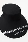 alexander wang logo sun visor hat in viscose habotai black