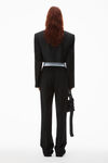 Alexander Wang black high-waist pleated pant with logo elastic
