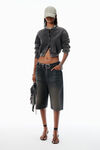 Alexander Wang washed black black cotton terry shrunken cardigan