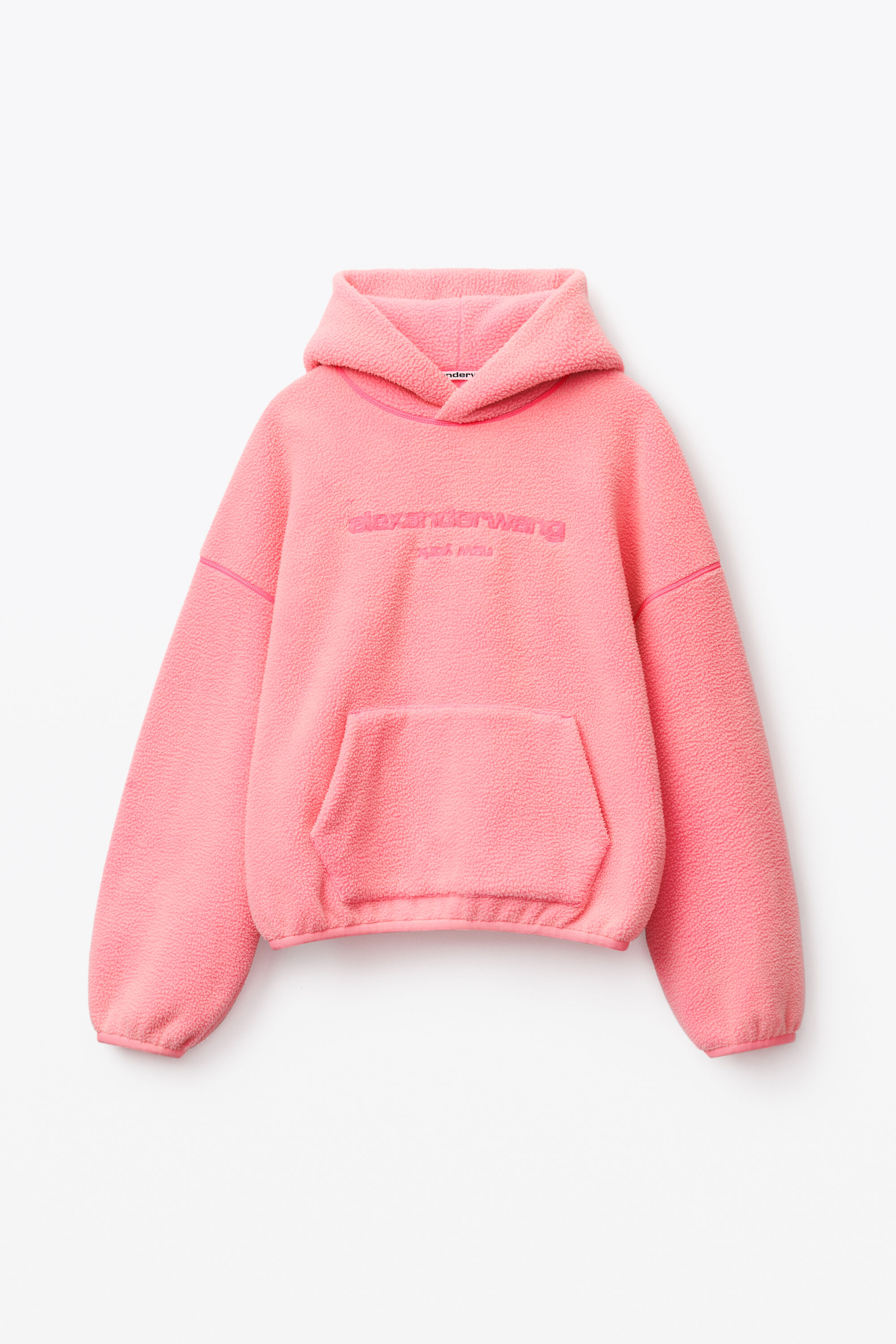 alexanderwang HOODED SWEATSHIRT IN TEDDY FLEECE 