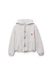 APPLE LOGO SHRUNKEN HOODIE IN TERRY