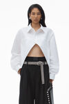 Alexander Wang white exaggerated split front shirt
