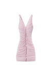 Alexander Wang pink chalk 透明褶饰背心迷你连衣裙