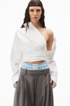 alexander wang jupe-culotte ajustée superposée en laine mélangée grey