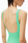 alexander wang bodysuit in textured jacquard jersey mint julep