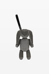 alexander wang pouch rabbit in rete con strass white/black
