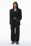 Alexander Wang black blazer squadrato con spacco anteriore extralarge