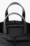 Alexander Wang black punch 裂纹漆皮小号托特包