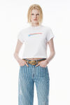 Alexander Wang white white crystal hotfix star jersey tee