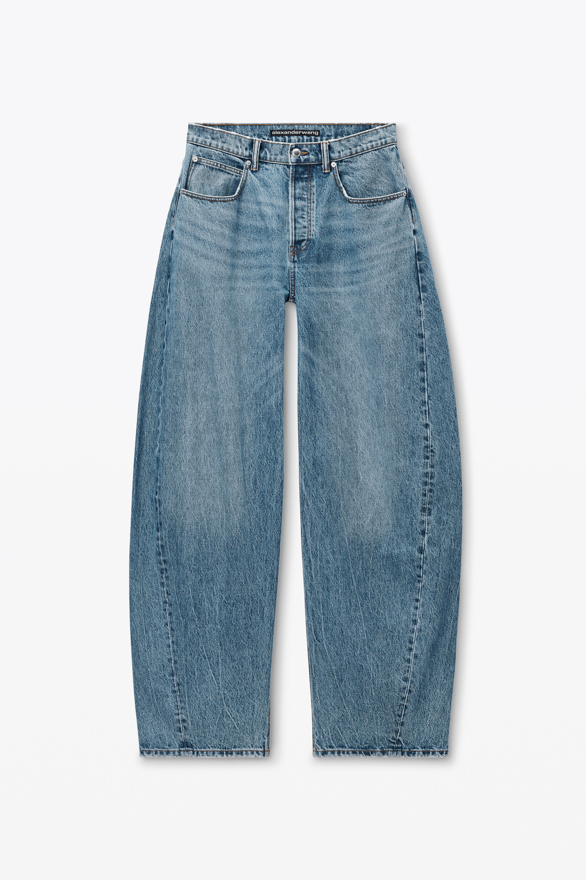 CRYSTAL CURSIVE LOGO BLOW UP JEAN in VINTAGE LIGHT INDIGO