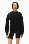 alexander wang puff logo sweatshirt in structured terry black