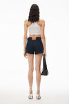 alexander wang shorty high-rise short in denim clean bright indigo