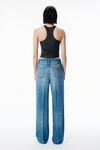 Alexander Wang vintage marbled blue 做旧效果大理石蓝牛仔布折痕直筒牛仔裤