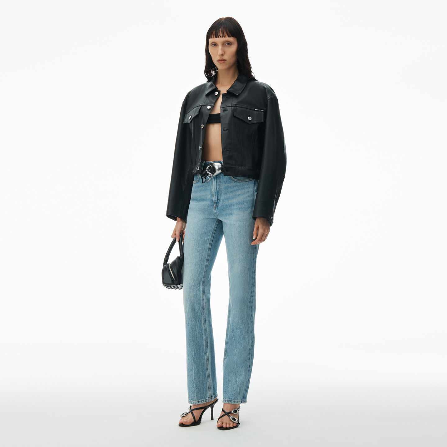 Alexander Wang Fly High-rise Stacked Jean In Denim In Vintage Faded Indigo