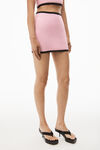 alexander wang contrast trim mini skirt in compact nylon light pink