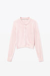 Alexander Wang light pink pink crystal hotfix cropped cardigan