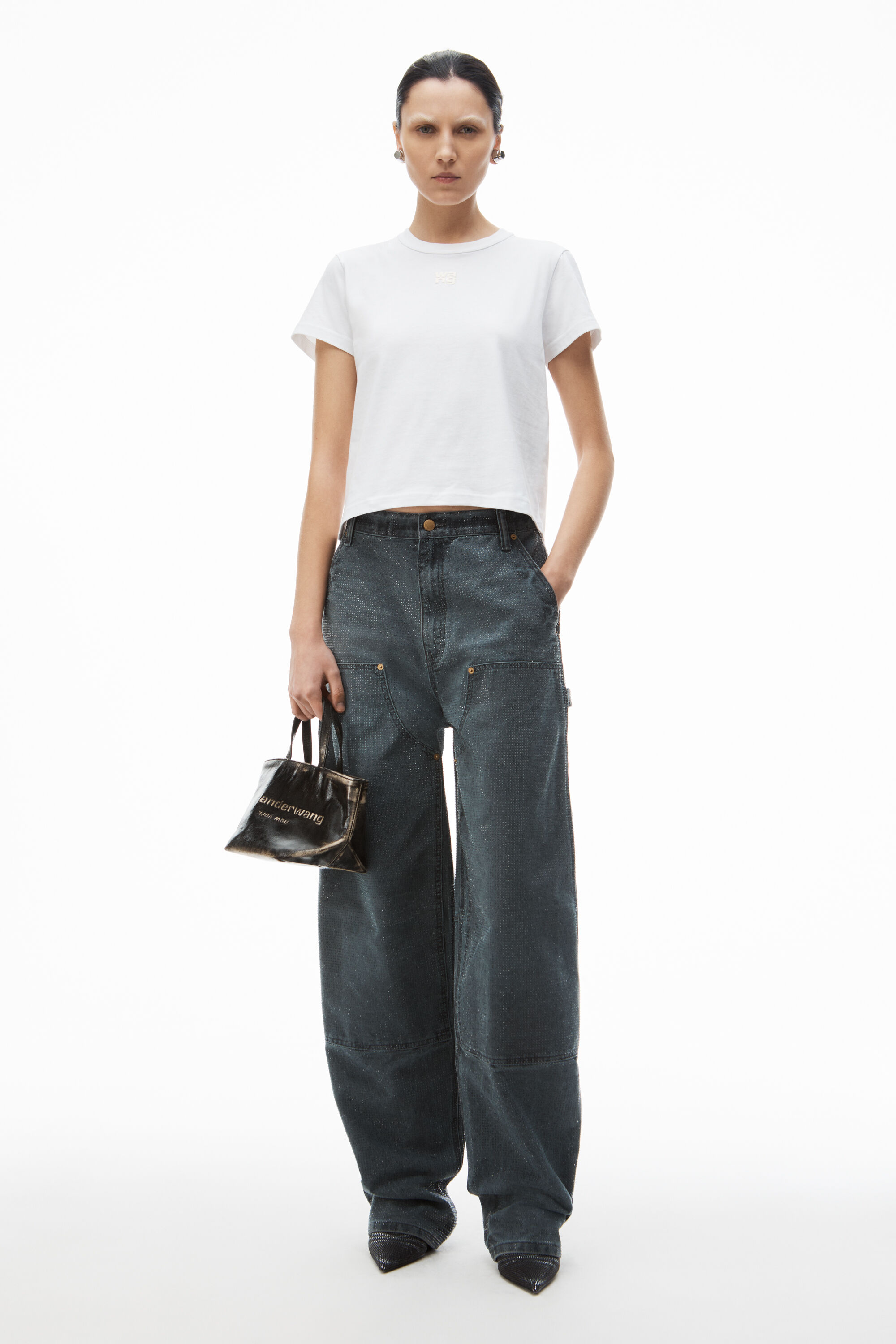 パフロゴ コットンジャージー tシャツ alexanderwang アレキサンダーワング パフロゴ コットンジャージー t