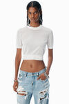 Alexander Wang soft white white clear bead hotfix crewneck tee