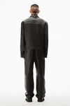 alexander wang 内衬皮革收腰夹克 black