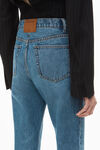 alexander wang ez mid-rise straight-leg jean in denim vintage medium indigo