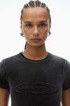 Alexander Wang washed nickel baby tee in plush velour