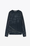 Alexander Wang washed black 코튼 저지 유니섹스 로고 티셔츠