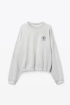 Alexander Wang light heather grey unisex logo oversized cotton terry sweatshirt