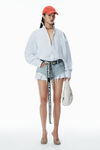 Alexander Wang light worn indigo pre-styled shirt & denim short romper