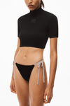 alexander wang short sleeve turtleneck in bodycon nylon black