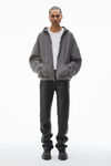 Alexander Wang washed granite oversize star logo-print zip-up hoodie