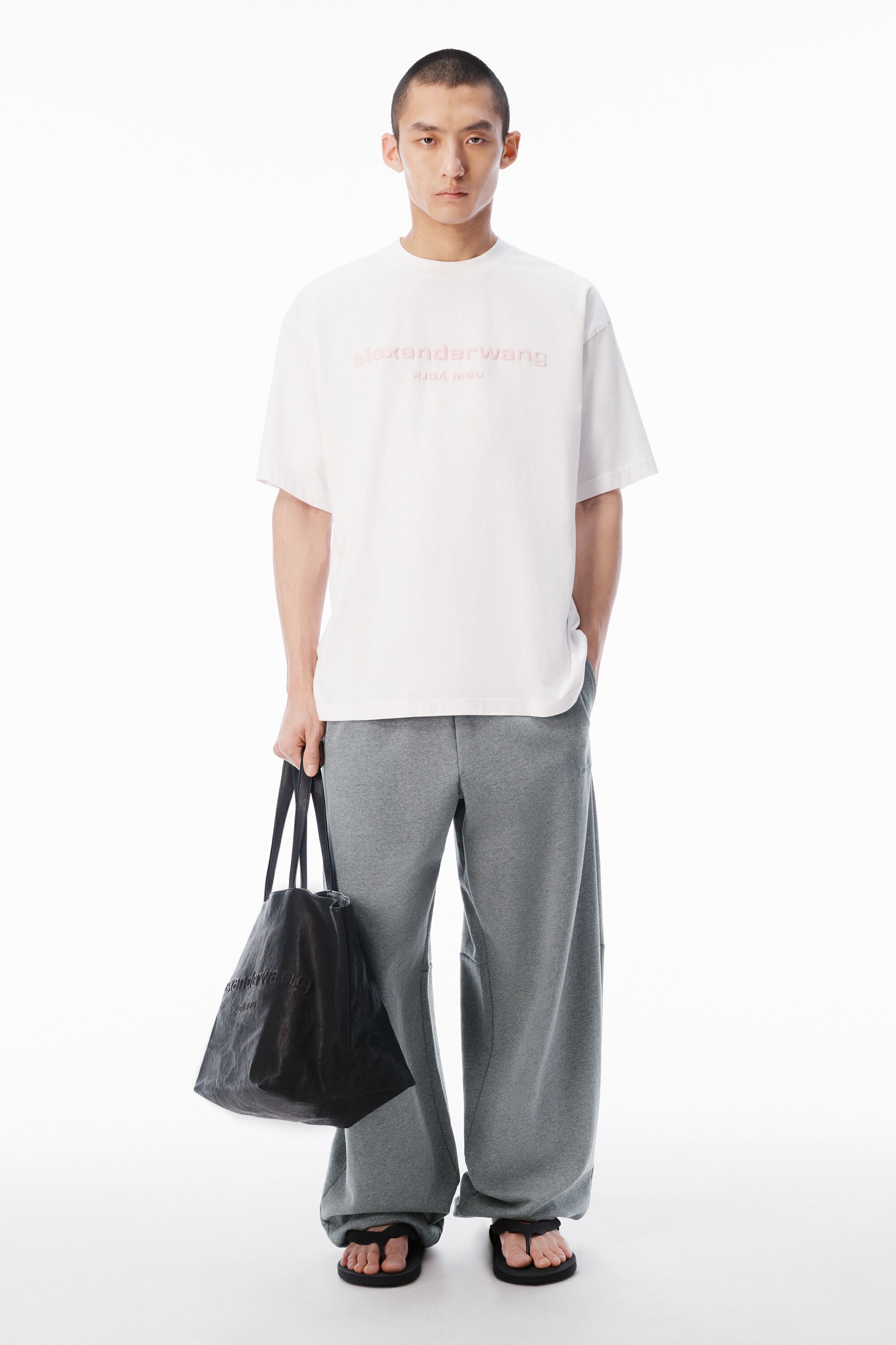 alexanderwang アレキサンダーワング Puff Logo Oversized Tee WHITE
