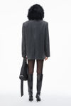 Alexander Wang charcoal クリアビーズ ホットフィックス ウールツイル オーバーサイズ ボクシーブレザー