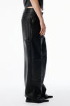 Alexander Wang black black worn moto leather workwear pant