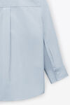 alexander wang kids button down shirt in compact cotton xenon blue