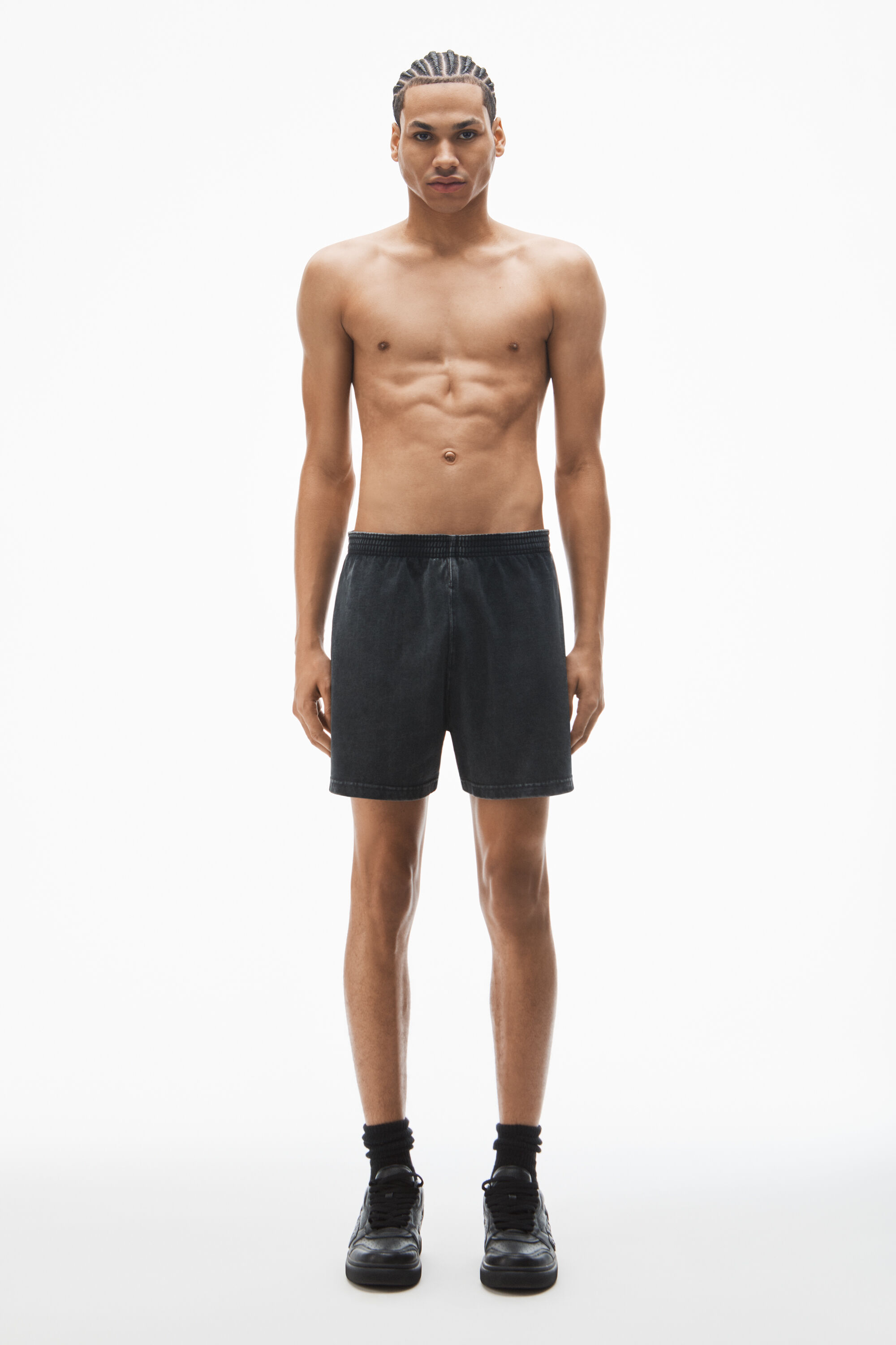 【Alexander Wang】コットンテリー ランニングショーツ ブラック コットンテリー ランニングショーツ | Why are you here?