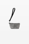 Alexander Wang white coin purse in crystal mesh