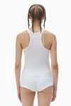 Alexander Wang white crystal hotfix racer tank