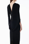 Alexander Wang black zippered sleeve maxi dress in jersey