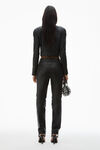 Alexander Wang black moto slim-leg trouser in lambskin leather