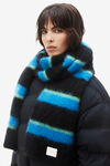 alexander wang 拉绒条纹马海毛徽标围巾 black multi