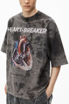 Alexander Wang storm bleach out heartbreaker t-shirt aus baumwolljersey mit grafikprint