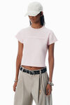 Alexander Wang light pink pink cotton shrunken logo tee