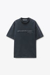 Alexander Wang washed black schwarzes oversize-t-shirt aus baumwollmischgewebe