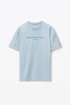 alexander wang 密织平纹针织布发泡品牌标志短袖 t 恤 light blue heather